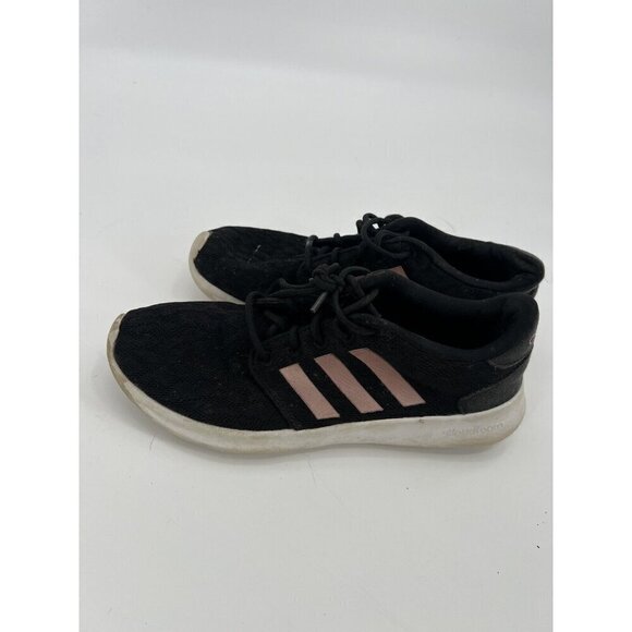 Adidas Shoes Womens 8 Cloudfoam Running Sneakers Lace Up AC8247 Black Fabric - Picture 1 of 7